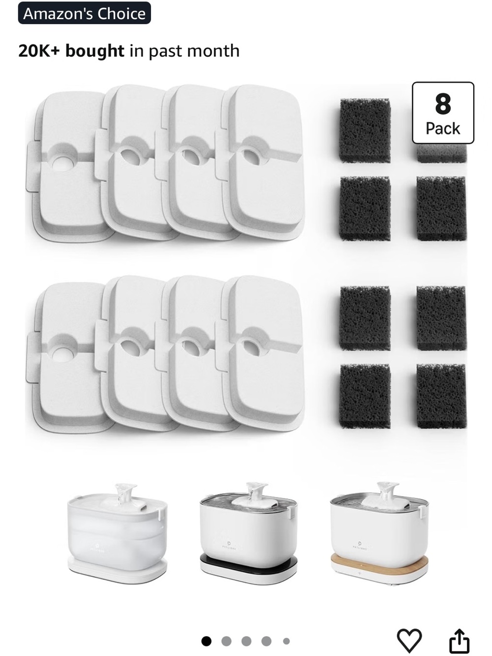 PETLIBRO Replacement Filters for Dockstream Cat Water Fountain – 7 Count